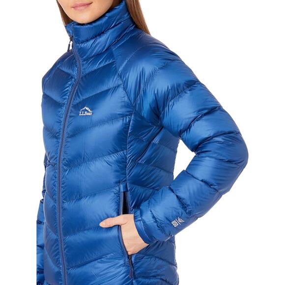 L.L.Bean Ultralight 850 Down Jacket Women's Petite Small, Ocean Blue, NWT - Picture 3 of 5